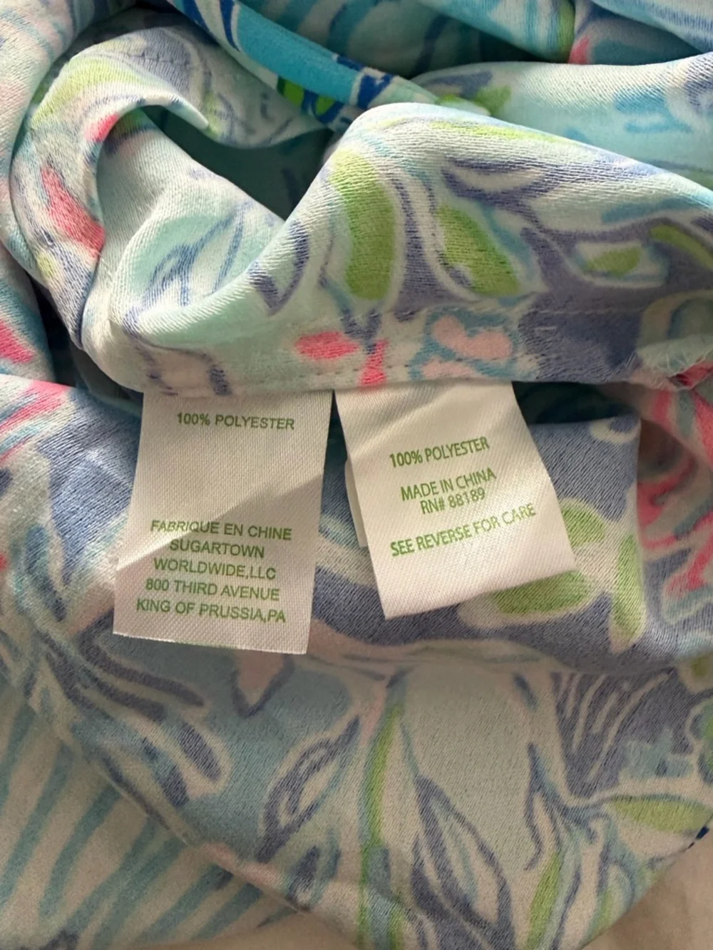 NWT Lilly Pulitzer Donna Top Coastal Blue Lion Sea Print Size M - Picture 11 of 12